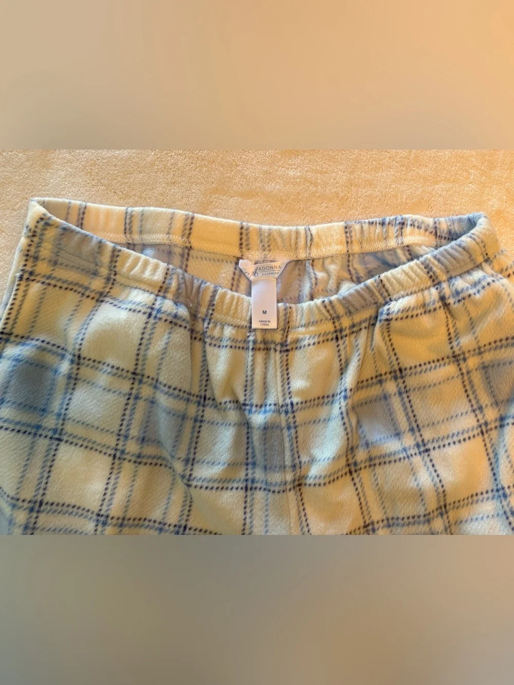 Women’s Super Soft Cozy Matching Button Down Pajama Set Blue & White Plaid